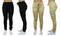 Galaxy By Harvic Loose Fit Cotton Stretch Twill Women's Cargo Joggers 2 Pack